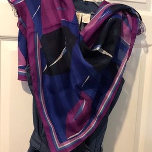 Large square magenta and blue scarf